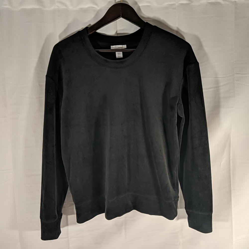 Daily Ritual Velour long sleeve sweater shirt black women's small s
